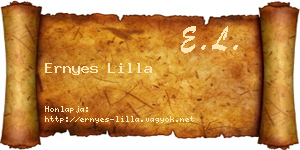 Ernyes Lilla névjegykártya
